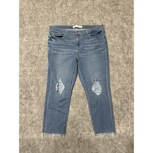 Signature Levi's Mid Rise Boyfriend Women's Jeans Size 34 Blue Light Wash Denim